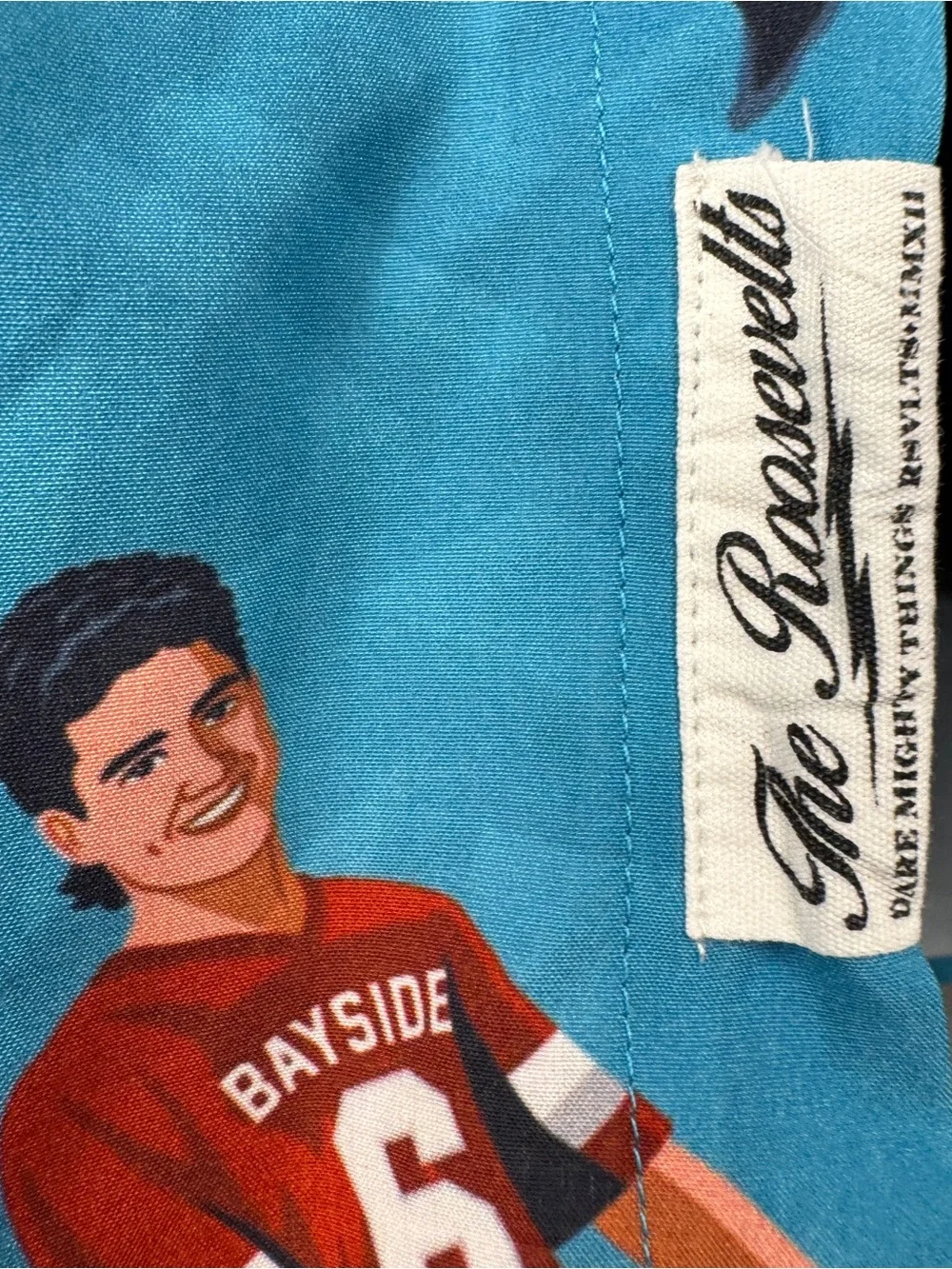 RSVLTS Saved By The Bell Shirt Mens XL AC Slater Triple Threat Button Up Blue